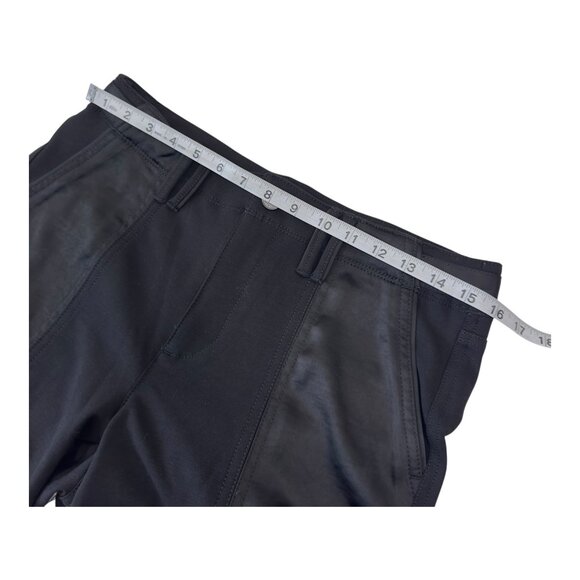 WHITE HOUSE BLACK MARKET Womens Black Satin Patchwork The Straight Crop Pants 6L - Picture 5 of 16